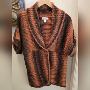 Dress Barn Women's Cardigan in Brown and Orange Large
